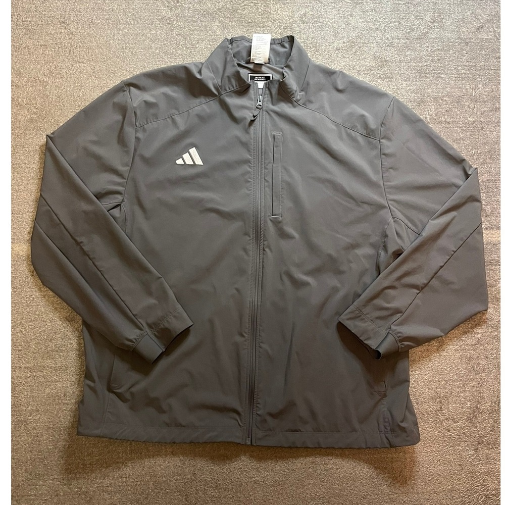 Adidas Mens Grey Full Zip Performance Jacket JN4229 XL Athleisure Player Issue